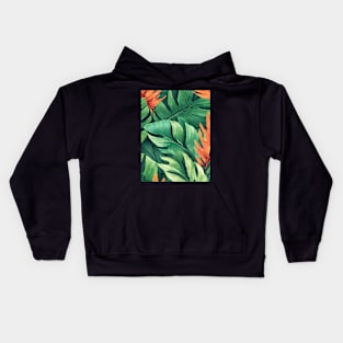 Tropical Plants and Leaves Kids Hoodie